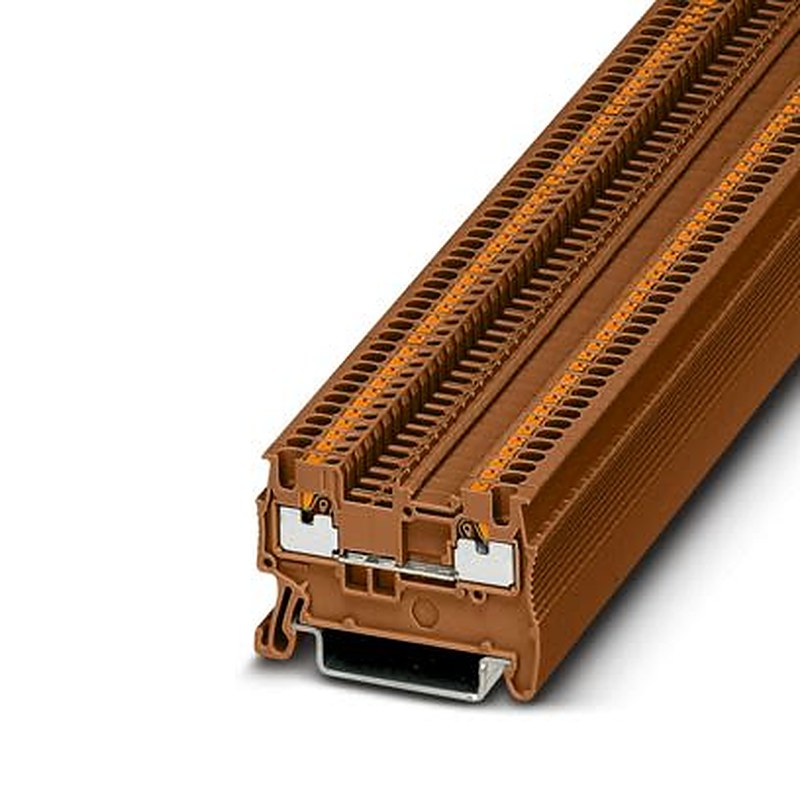 Phoenix Contact 1176488 PT Series Feed Through Terminal Block Brown, 1.5mm², 1-Level, Push-in