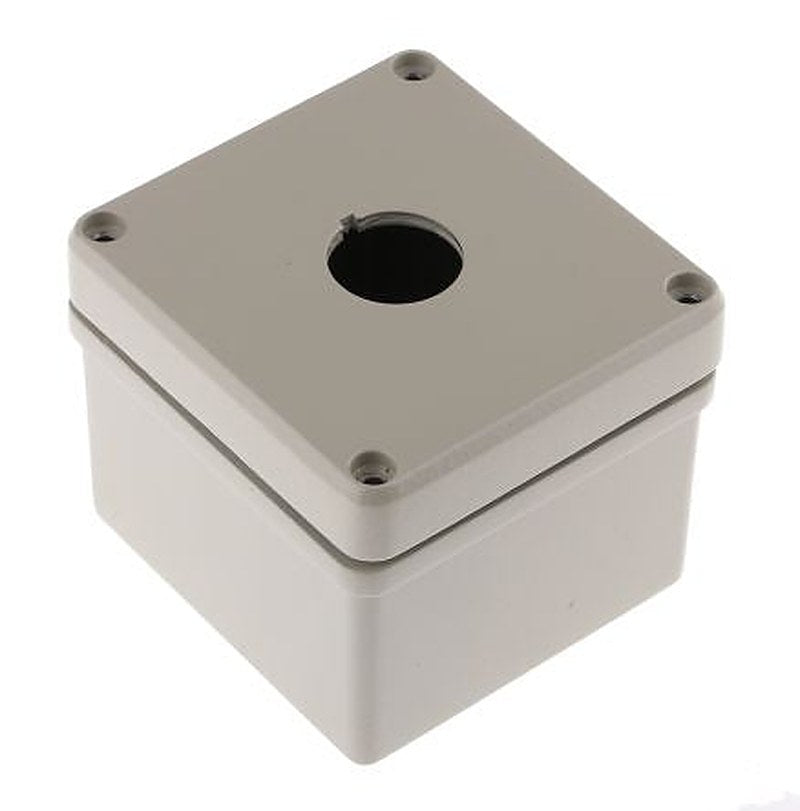 Eaton Pebble Grey Aluminium RMQ-Titan Push Button Enclosure - 1 Hole 22 mm Diameter