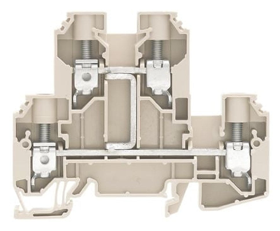 Weidmüller 1186770000 W Series Double Level Terminal Block Dark Beige, 2-Level, Screw