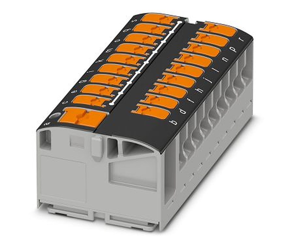 Phoenix Contact Distribution Block, 19 Way, 450V, 24A, Black