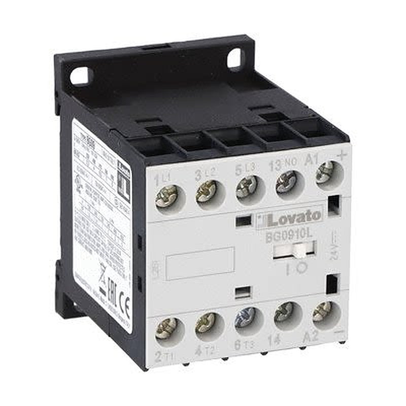 Lovato BG09 Contactor, 24V Coil, 3-Pole, 9 A, 4.5 kW, 1 NO, 440V