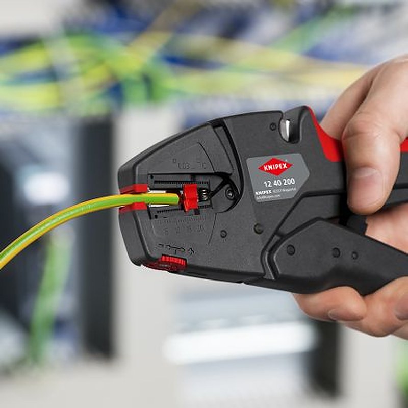 Knipex 12 40 200 Series Multi-Core, Single Core Insulated Self-Adjusting Wire Stripper, 0.03 to 10 mm², 200mm Overall