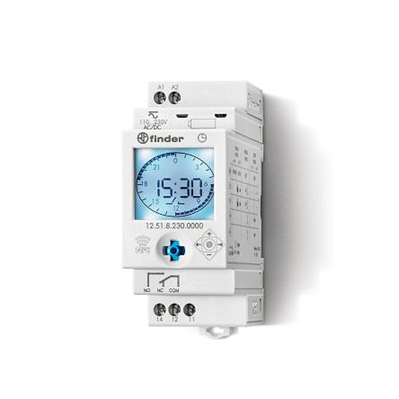 Finder Digital with NFC 12 DIN Rail Time Switch 230V ac