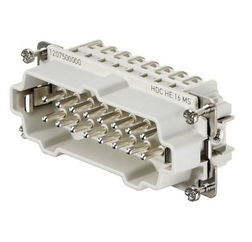 Weidmüller Heavy Duty Power Connector Insert, 16A, HE Series Male, 16 Contacts