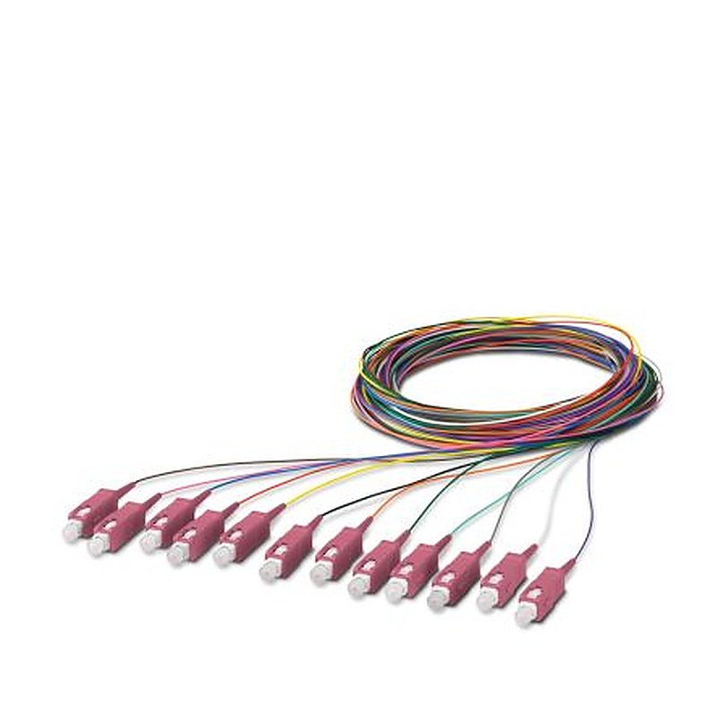 Phoenix Contact Multimode Fibre Optic Cable, 900 μm Plastic, Violet, 2.5 m