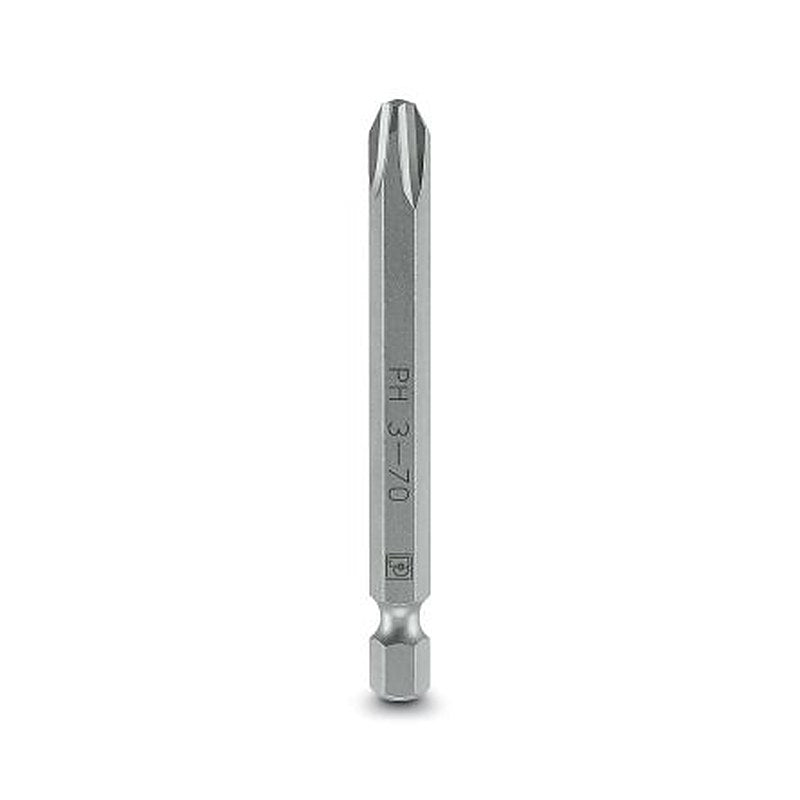 Phoenix Contact Driver Bit, 1/4 in Tip, PH 3 x 70 mm Tip, Phillips Drive, 70 mm Overall 5-Piece