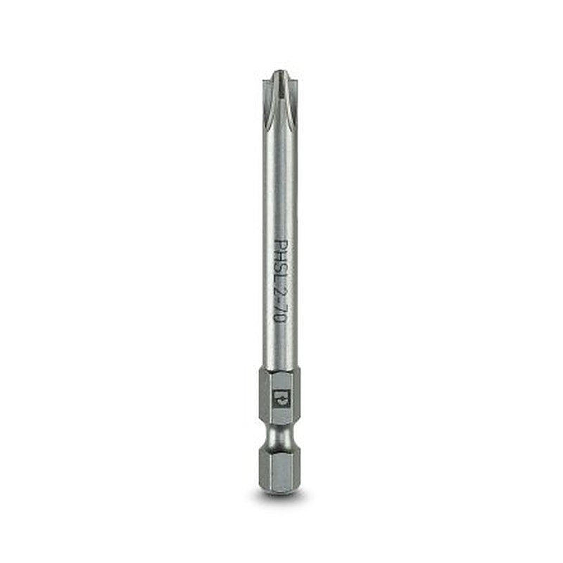 Phoenix Contact Driver Bit, 1/4 in Tip, PH 2 x 70 mm Tip, Pozidriv Drive, 70 mm Overall 5-Piece