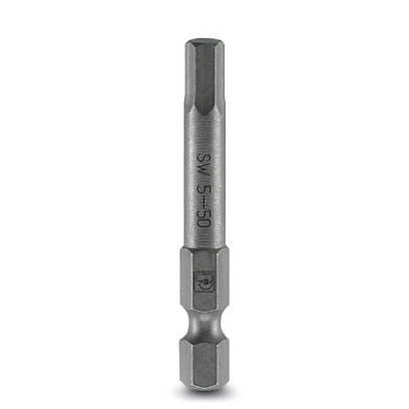Phoenix Contact Hex Screwdriver Bit, 0.25 mm Tip, 5 mm Tip, Hex Drive, 50 mm Overall 5-Piece