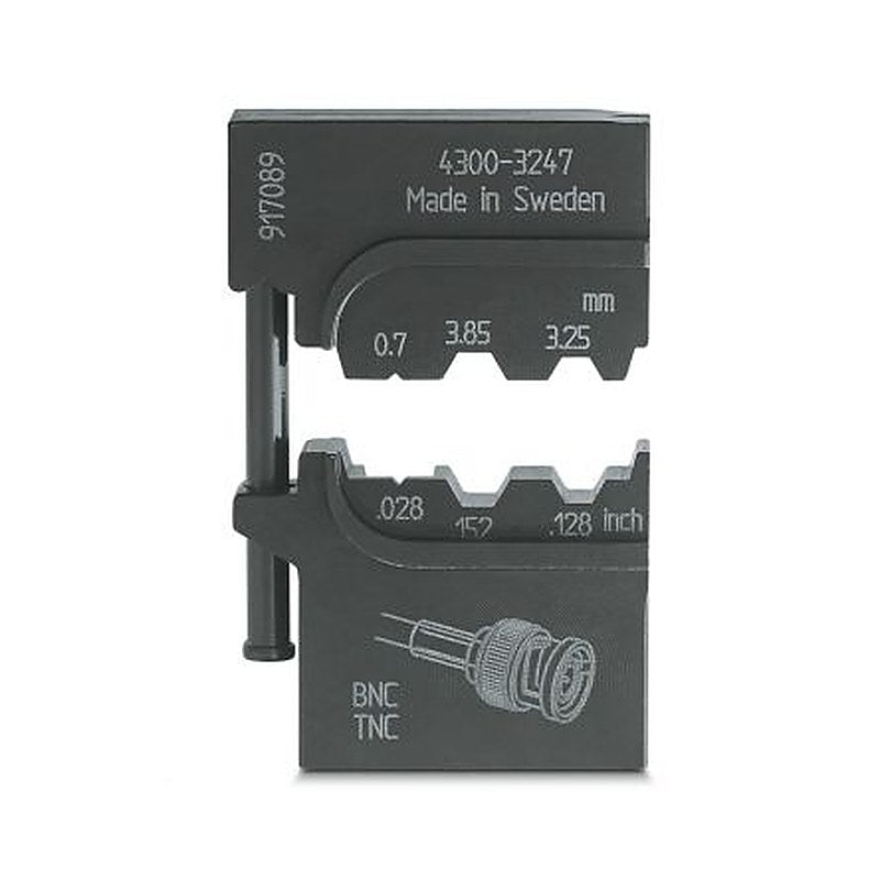 Phoenix Contact, CRIMPFOX-M Crimp Die, Coaxial Type Crimp Tool, Hex size 3.8 mm Black