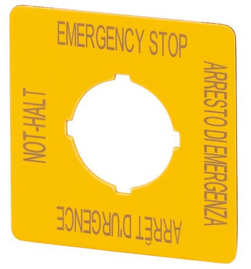 Eaton Emergency Stop Label for Use with Push Buttons