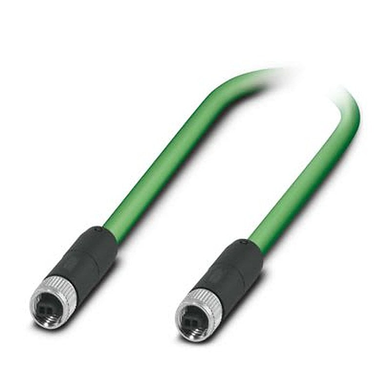 Phoenix Contact M8, 2 m Ethernet Cable, Green Screened Polyurethane Sheath