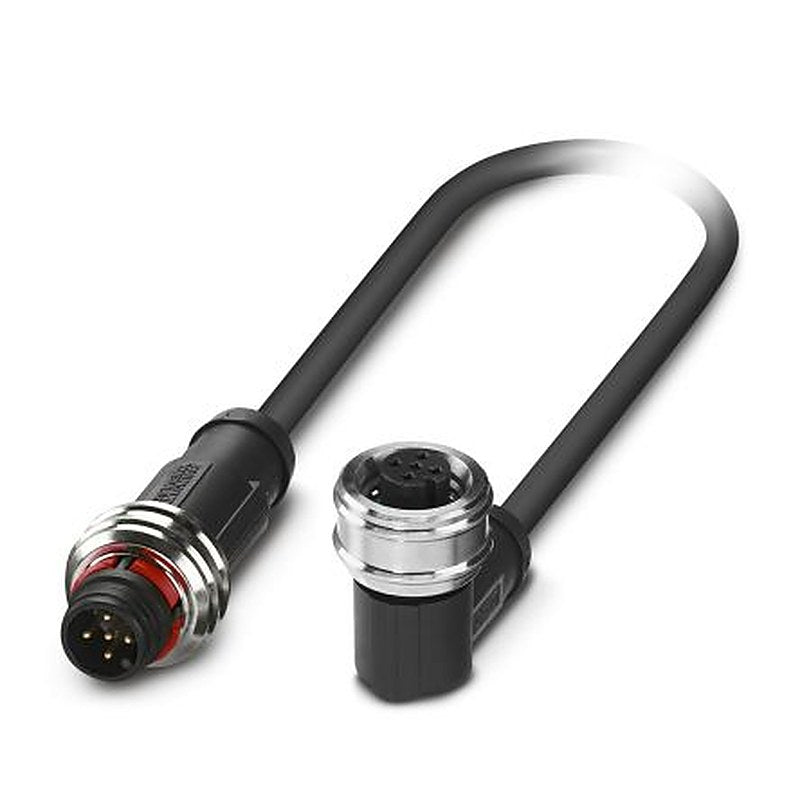 Phoenix Contact Straight Plug M12 to Angled Socket M12 Sensor Actuator Cable, 1.5 m