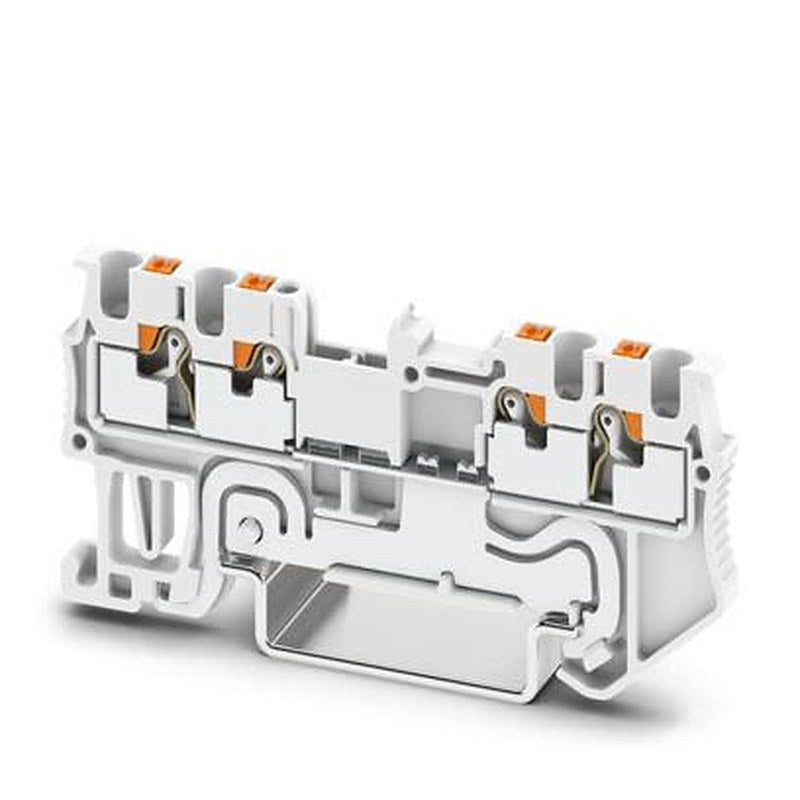 Phoenix Contact 1230476 PT Series Feed Through Terminal Block White, 1.5mm², 1-Level, Push-in, IECEx, EAC Ex, ATEX