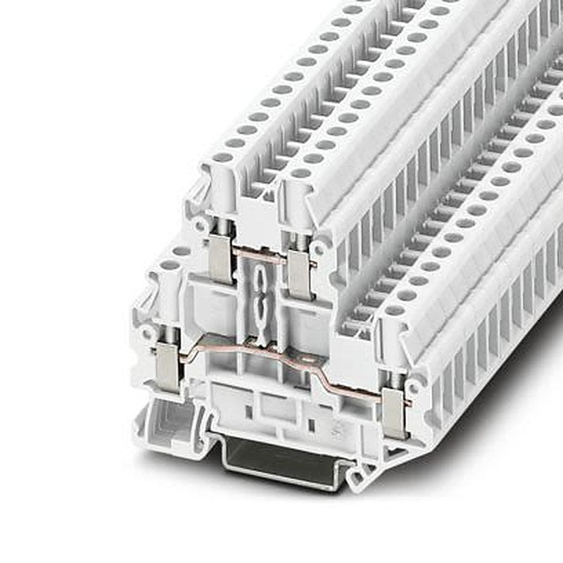 Phoenix Contact 1237651 UTTB Series Double Level Terminal Block White, 4mm², 2-Level, Screw