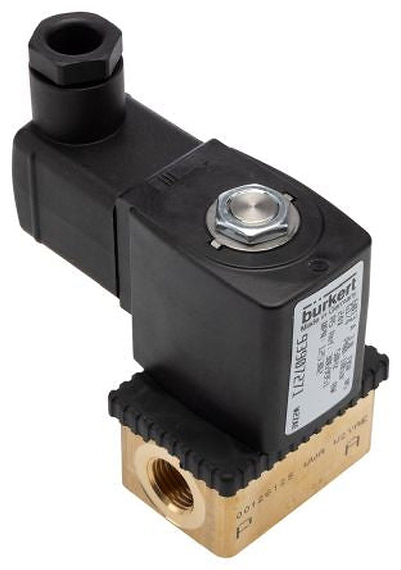 Burkert Solenoid Valve 125302, 2 Port, NC, 24V ac 6.35 mm, 6.35 mm