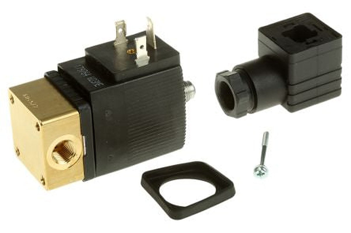 Burkert Solenoid Valve 125335, 3 Port, NC, 110V ac 3.18 mm, 3.18 mm