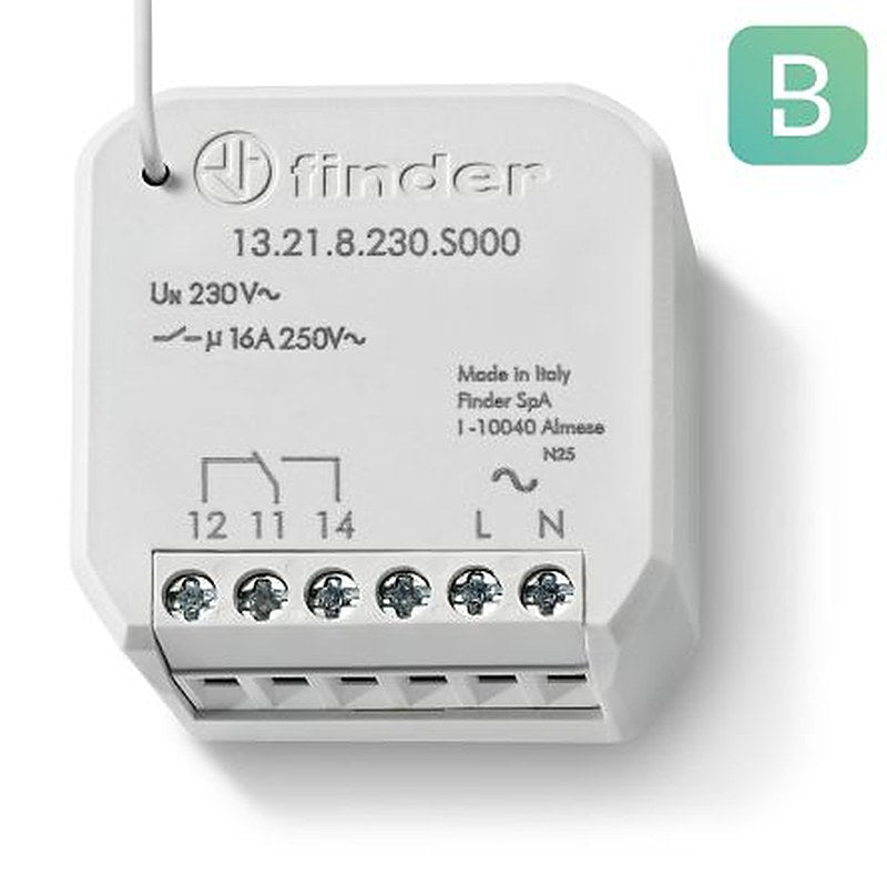 Finder 13 Series Wall Timer Relay, 1-Contact, 250 V dc 250V ac, 10 s, Multifunction-Function, SPDT Switch Configuration