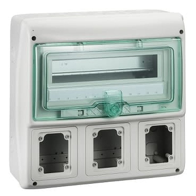 Schneider Electric Mureva Light Grey Smooth Polymer Electrical Enclosure, IEC, IP65, Surface Mount, 1 Gangs 335 mm 340mm