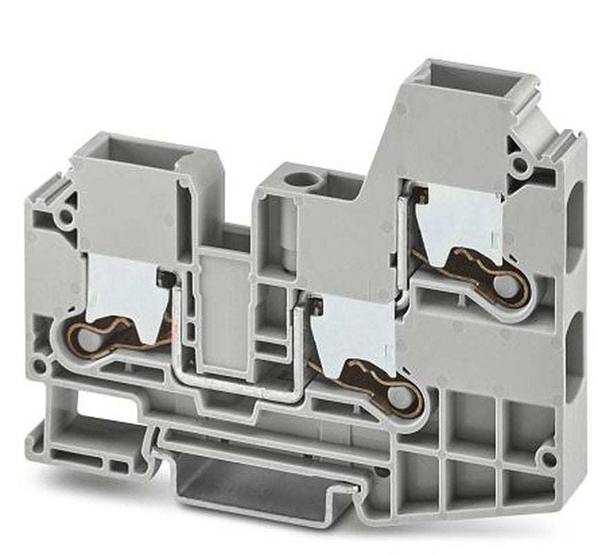Phoenix Contact 1329603 XTV 10-TWIN Series Feed Through Terminal Block Grey, 10mm², 1-Level, Push-in
