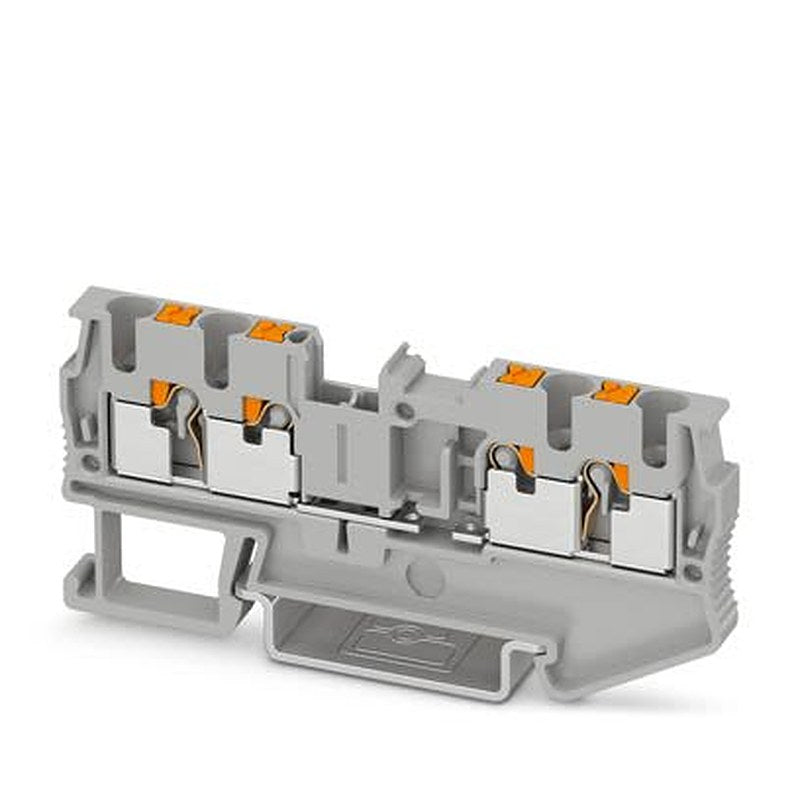 Phoenix Contact 1334603 PT Series DIN Rail Terminal Block Grey, 2.5mm², 2-Level, Push-in