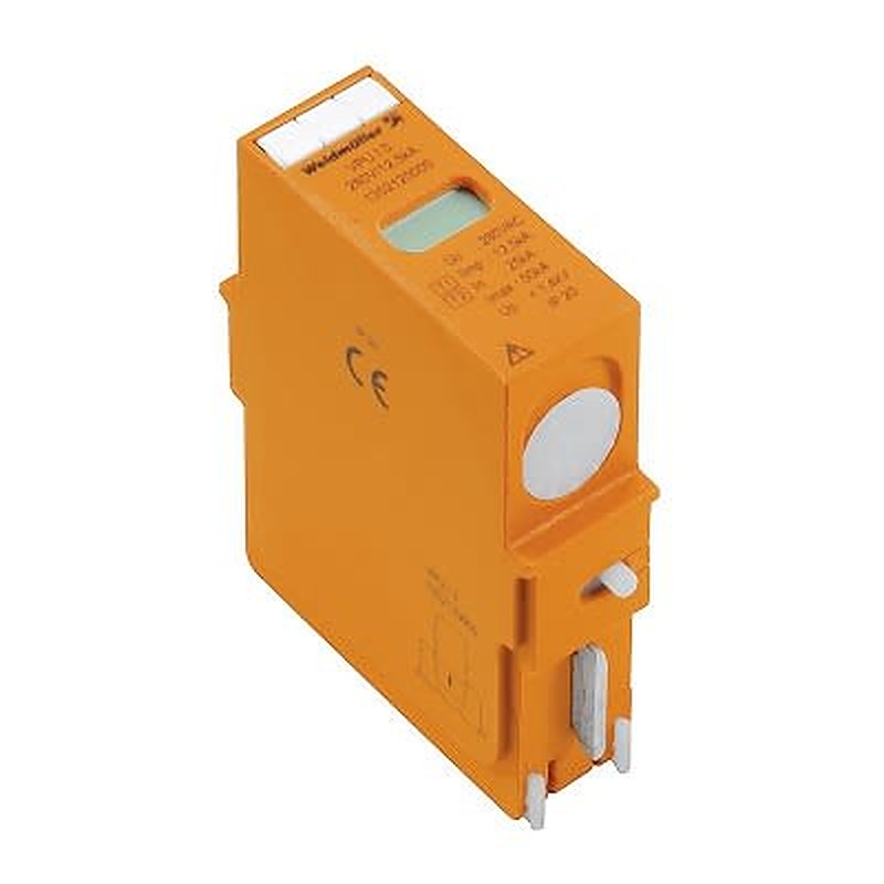 Weidmüller, 13521 Surge Arrester 280V ac Maximum Voltage Rating 25 kA Maximum Surge Current Type 1 Arrester, Type 2