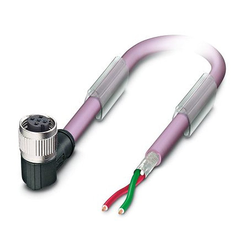 Phoenix Contact Female 2 way M12, Right Angle to 2 way Unterminated Bus Cable, 5 m