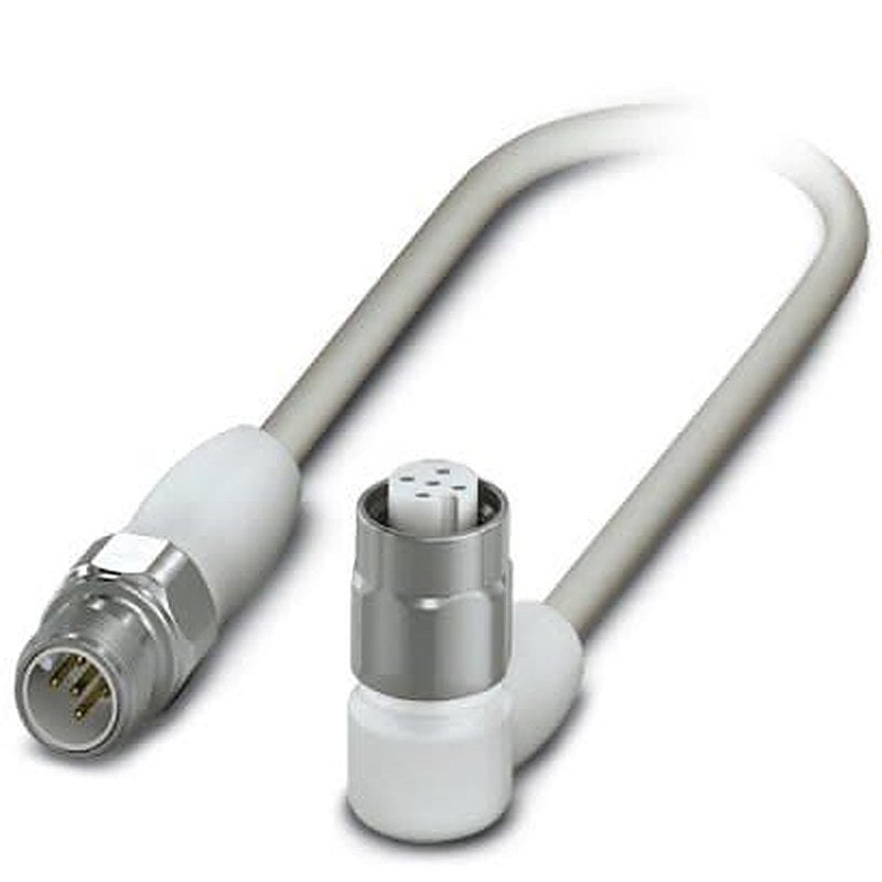 Phoenix Contact Male 5 way M12, Straight to Female 5 way Angled Socket M12 Sensor Actuator Cable, 600 mm