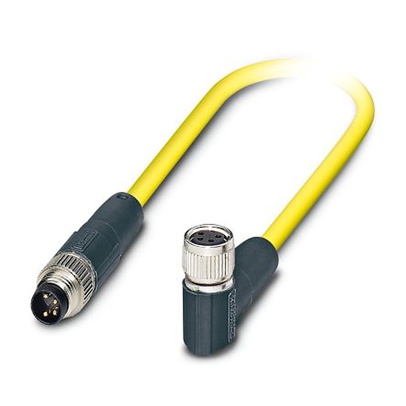 Phoenix Contact Female 4 way Right Angle to Male 4 way Straight Sensor Actuator Cable, 5 m