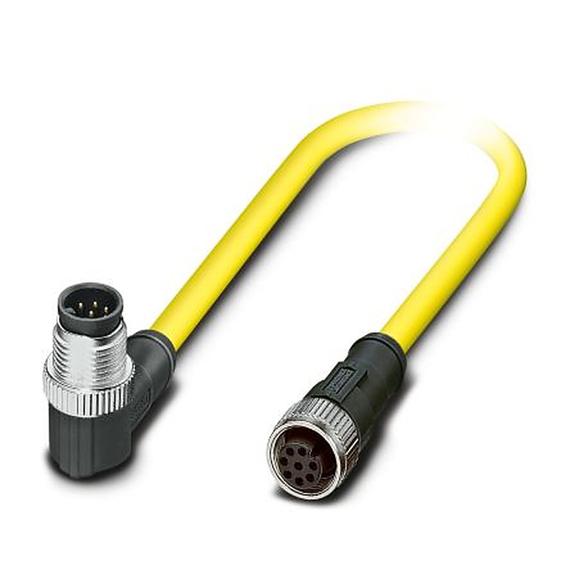Phoenix Contact Female 8 way M12, Straight to Male 8 way Straight Socket M12 Sensor Actuator Cable, 500 mm
