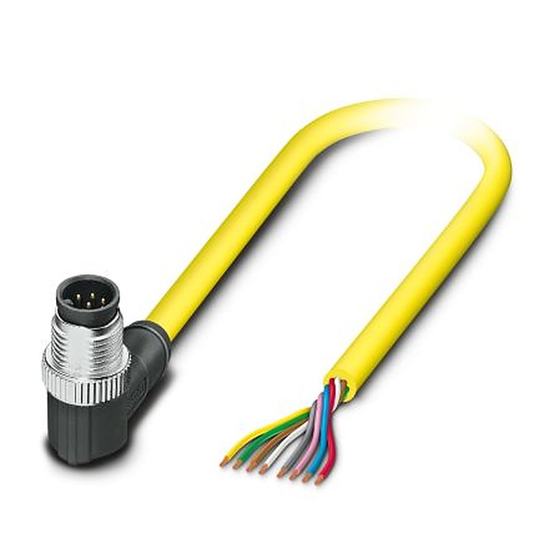 Phoenix Contact Male 8 way M12, Right Angle to Actuator/Sensor Cable, 2 m