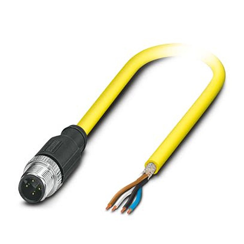 Phoenix Contact Male 4 way M12, Straight to Free Cable End Sensor Actuator Cable, 5 m