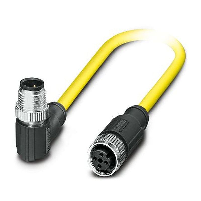 Phoenix Contact Female 4 way M12, Straight to Male 4 way Straight Socket M12 Sensor Actuator Cable, 500 mm