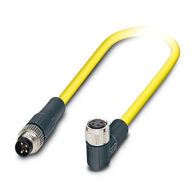 Phoenix Contact Male 4 way M8, Straight to Female 4 way Angled Socket M8 Actuator/Sensor Cable, 1.5 m