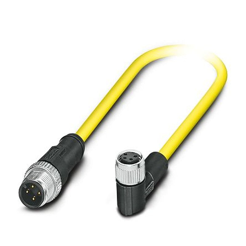 Phoenix Contact Male 4 way M12, Straight to Female 4 way Angled Socket M8 Actuator/Sensor Cable, 1.5 m
