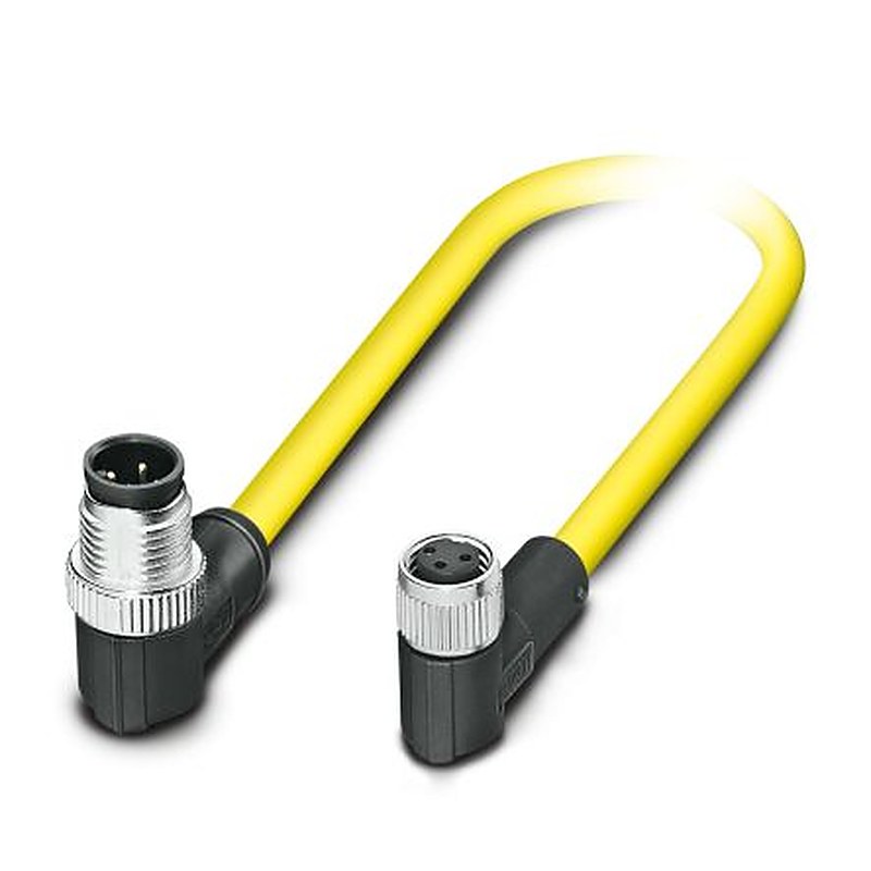 Phoenix Contact Male 3 way M12, Right Angle to Female 3 way Angled M8 Sensor Actuator Cable, 1.5 m