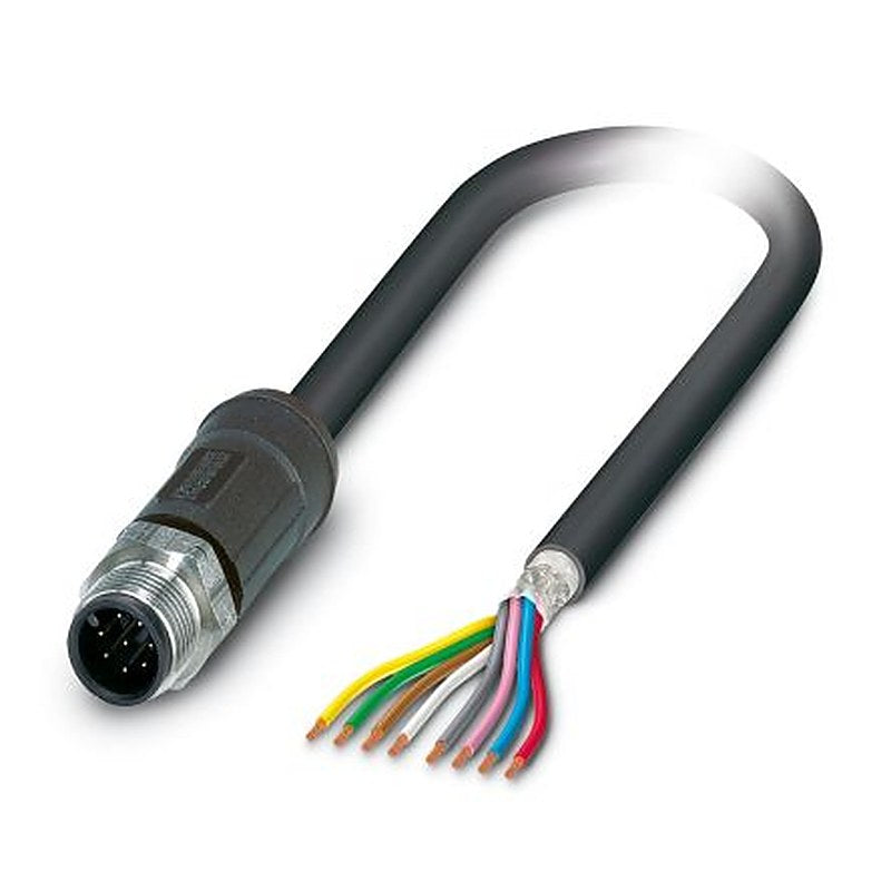 Phoenix Contact Male 8 way M12 to 8 way Unterminated Sensor Actuator Cable, 5 m