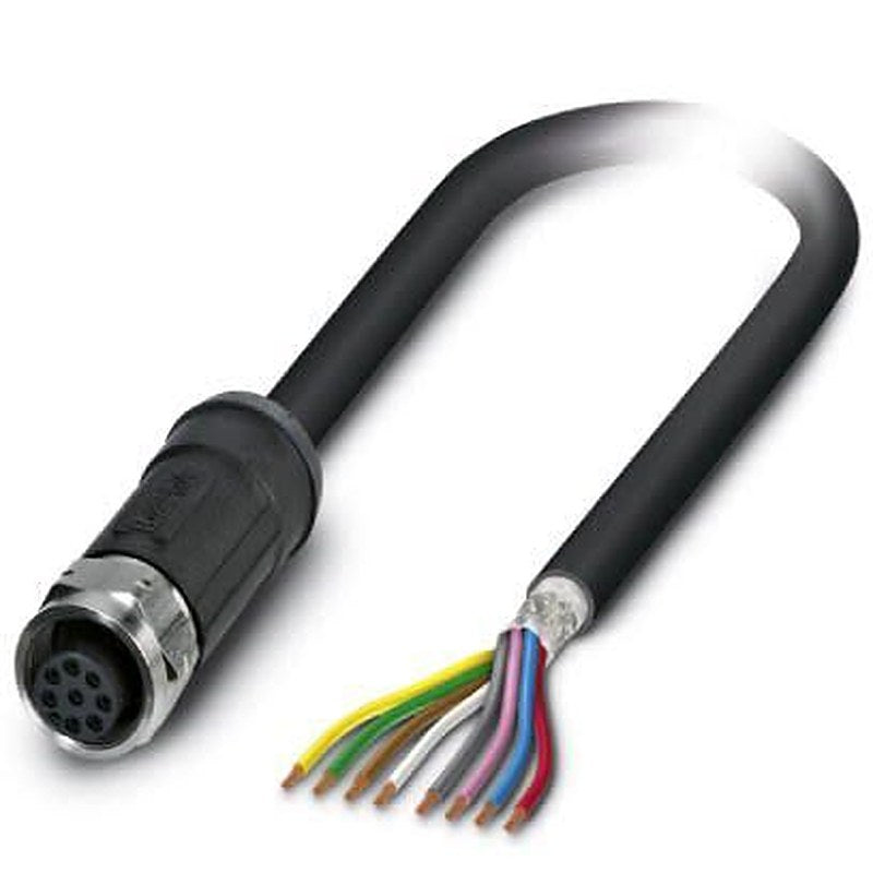 Phoenix Contact Female 8 way M12, Straight to Female Unterminated Sensor Actuator Cable, 2 m