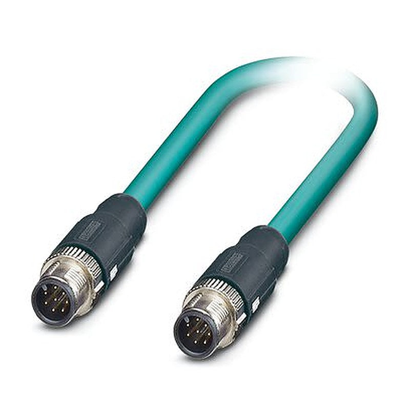 Phoenix Contact, 1 m Cat5 Ethernet Cable, Blue M12 to Male M12 Polyurethane Sheath, SF/UTP