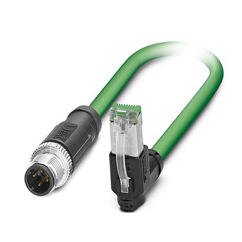 Phoenix Contact, 10 m Cat5 Cat5 Cable, Green M12 to Male RJ45 Male Polyvinyl Chloride Sheath, Shielded