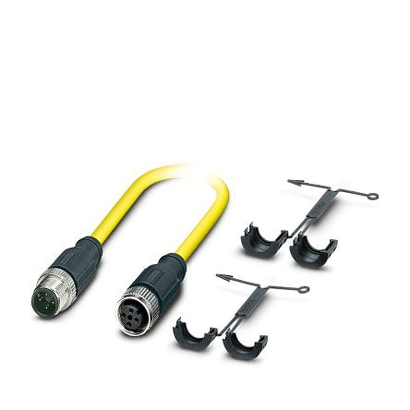 Phoenix Contact Male 4 way M12, Straight to Female M12, Straight Actuator/Sensor Cable, 1.5 m