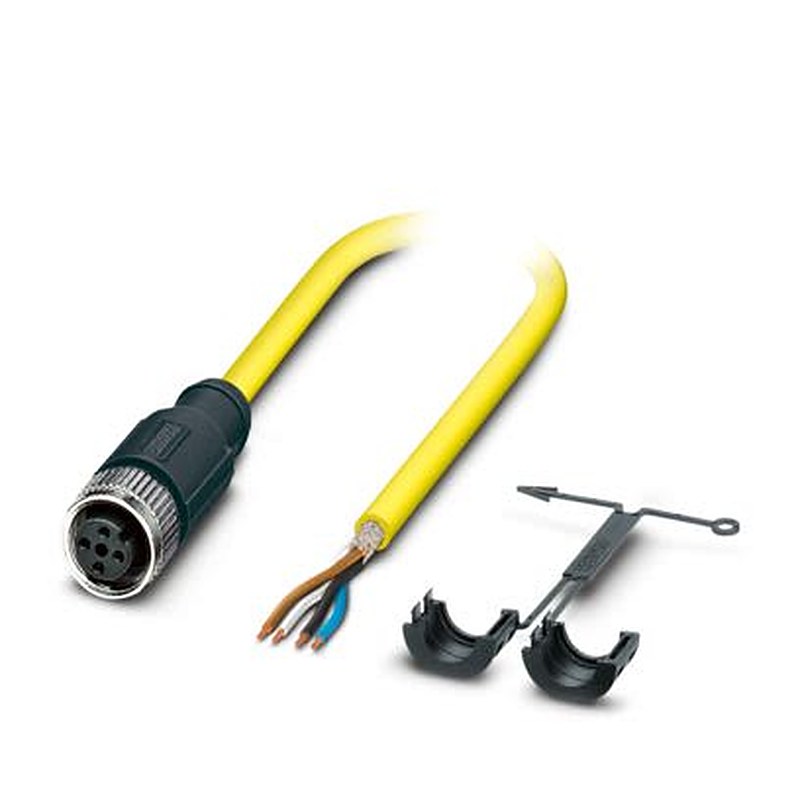 Phoenix Contact 4 way M12, Straight to Female 4 way Straight Actuator/Sensor Cable, 2 m