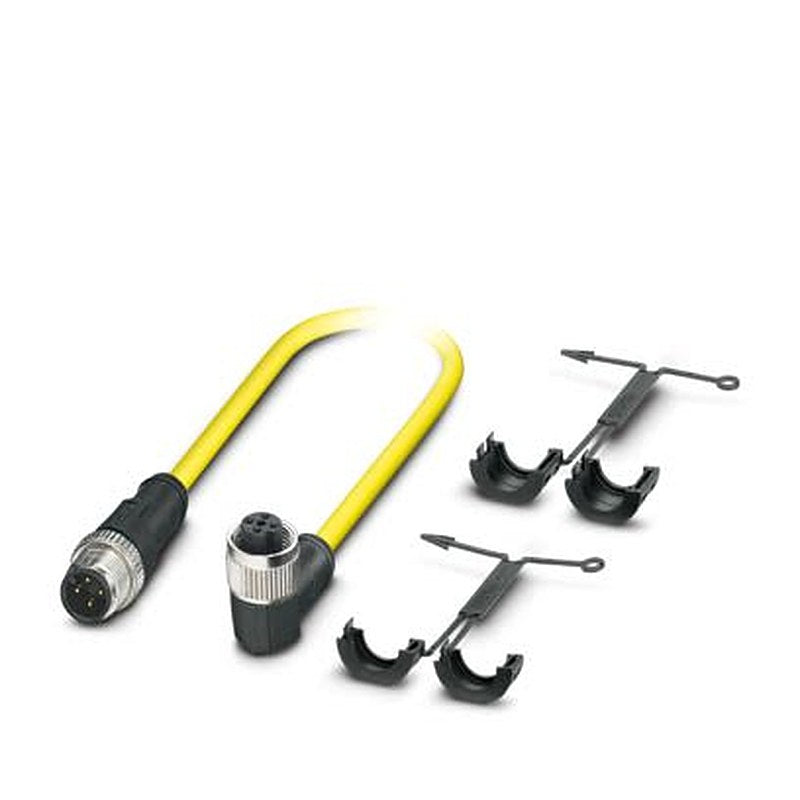 Phoenix Contact Male 4 way M12, Straight to Female 4 way Angled Socket M12 SPEEDCON Actuator/Sensor Cable, 500 mm