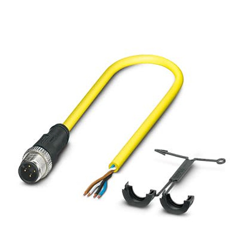 Phoenix Contact Male 4 way M12, Straight to 4 way Free Cable End Actuator/Sensor Cable, 2 m