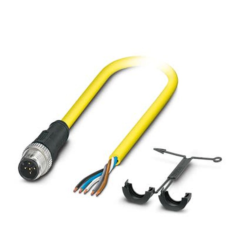 Phoenix Contact Male 5 way M12, Straight to 5 way Straight Actuator/Sensor Cable, 2 m