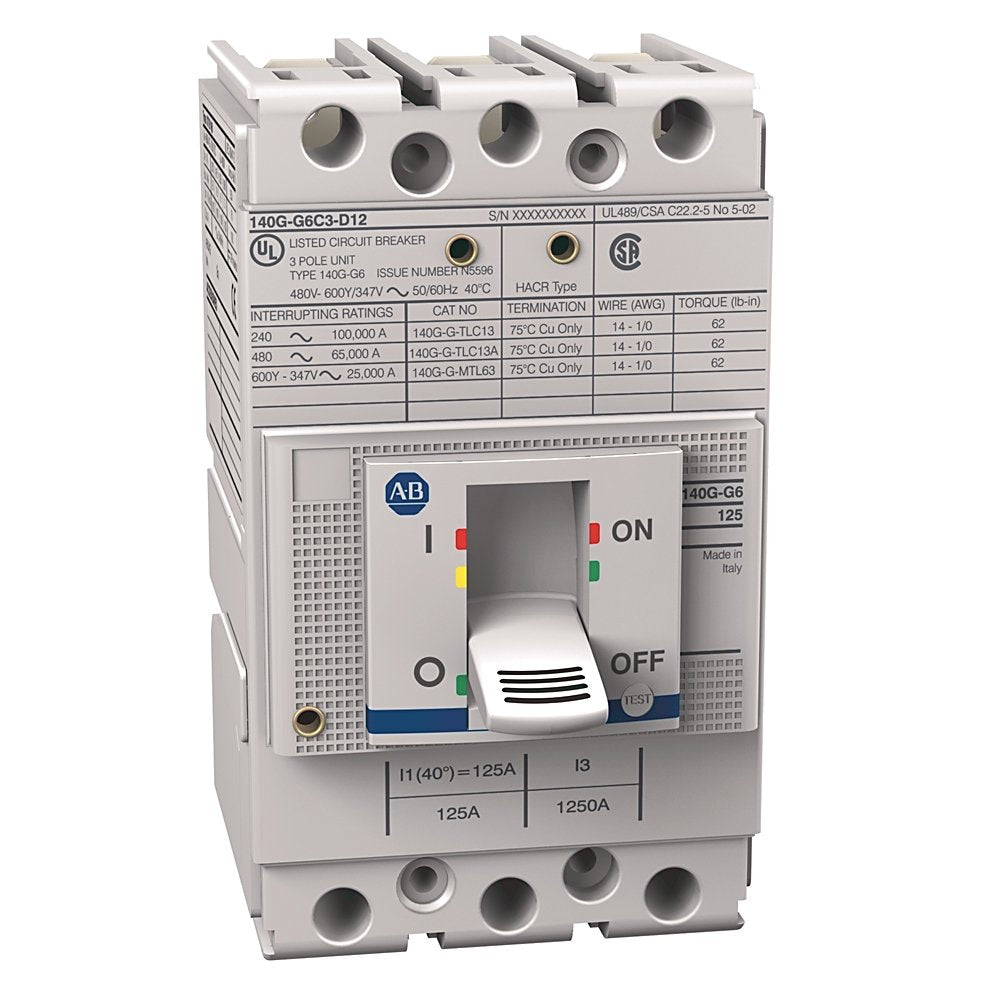 140G - Molded Case Circuit Breaker, H frame, 150 kA Interrupt Rating, LSIG (Electronic DIP Switch), 3 Poles, Rated Current 25 A