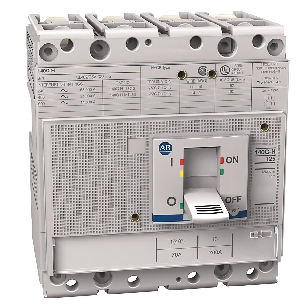 140G - Molded Case Circuit Breaker, H frame, 25 kA Interrupt Rating, T/M - Thermal Magnetic, 4 Poles, Rated Current 35 A