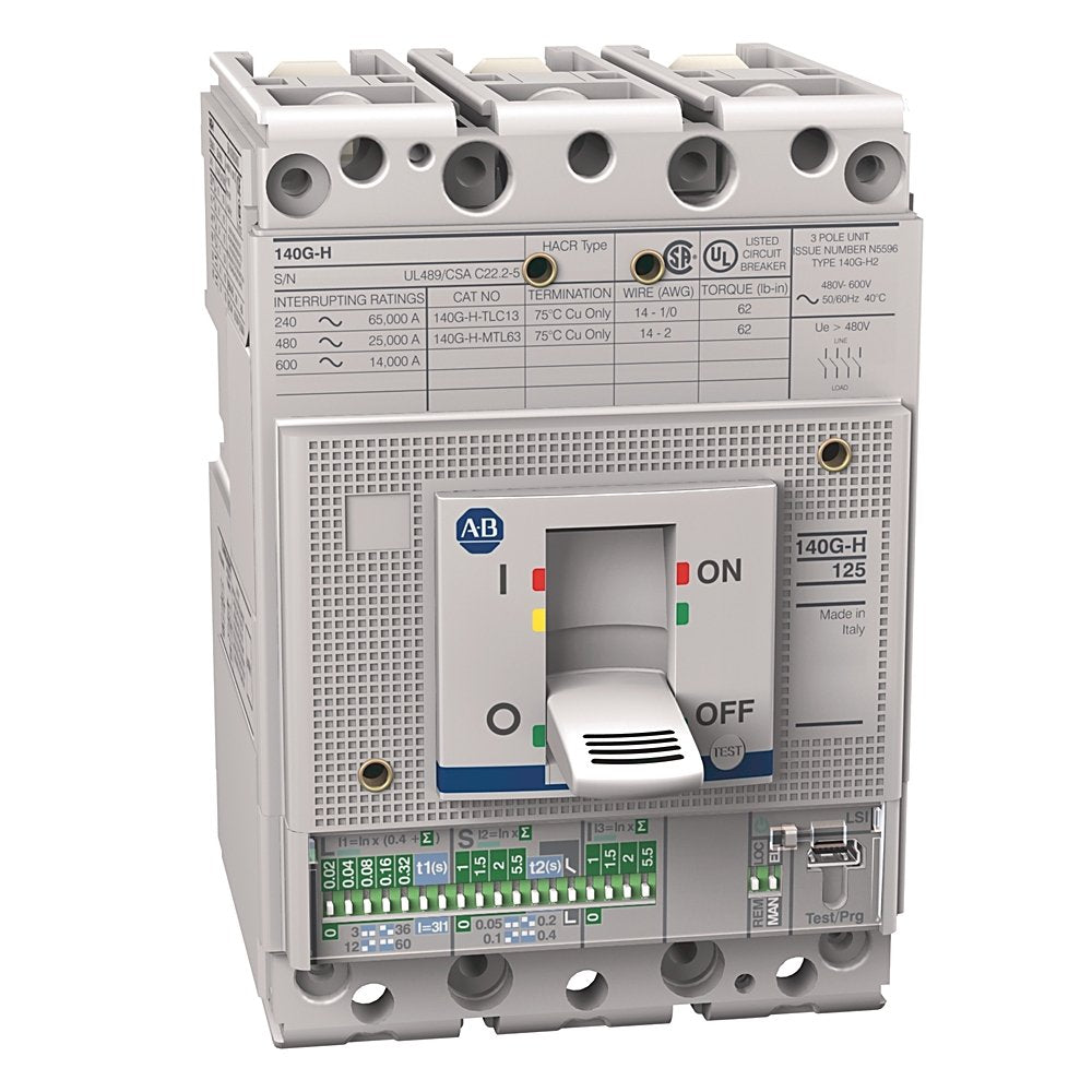 140G - Molded Case Circuit Breaker, H frame, 35 kA Interrupt Rating, T/M - Thermal Magnetic, 4 Poles, Rated Current 15 A