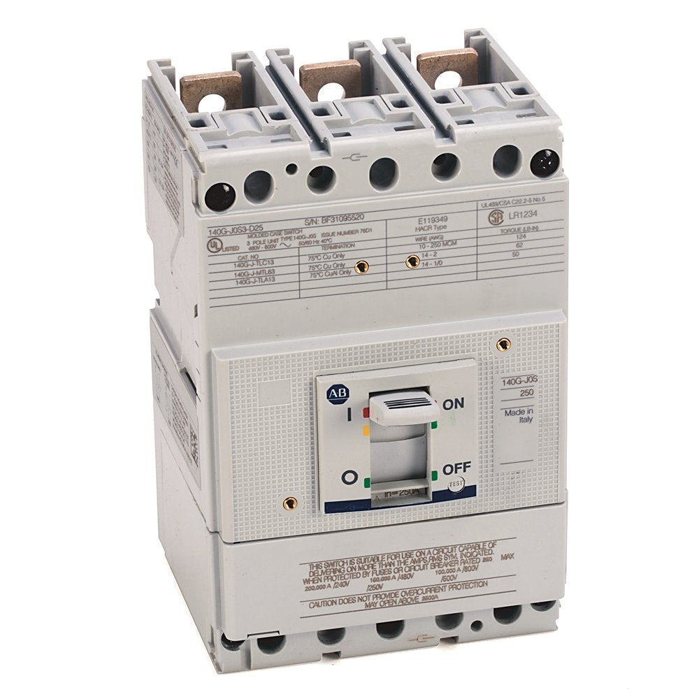 140G - Molded Case Switch, J frame, 100 kA Interrupt Rating, Molded Case Switch (Isolator), 3 Poles, Rated Current 250 A