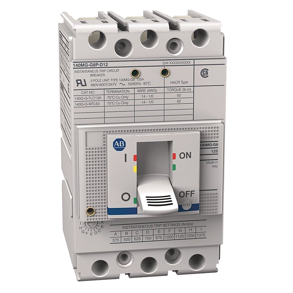 140MG - Motor Circuit Protectors, G frame, 35..65 kA at 480V, MCP (magnetic only), Rated Current 100 A