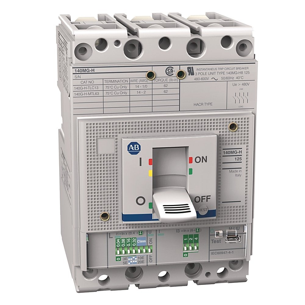 140MG - Motor Protection Circuit Breakers, H frame, 35..65 kA at 480V, Thermal/Magnetic, TMD, Rated Current 100 A